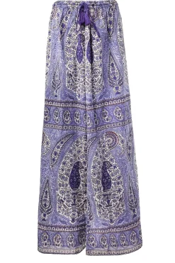 Shop Antik Batik Cotton Maxi Skirt With Paisley Print Tajar | Blue... | | Little Soho