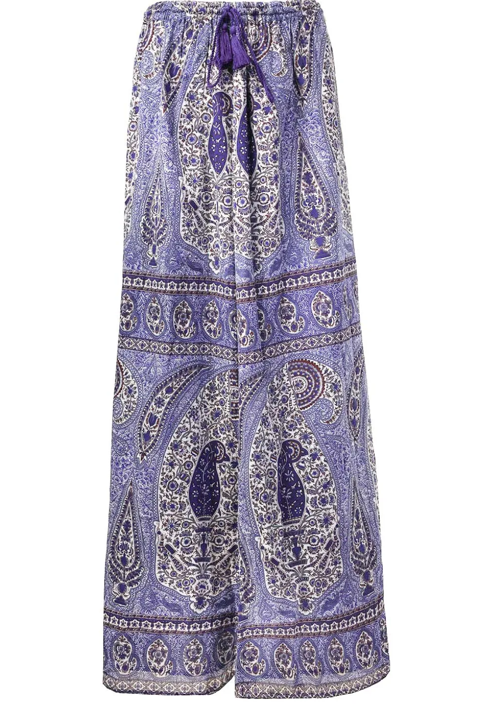 Shop Antik Batik Cotton Maxi Skirt With Paisley Print Tajar | Blue... | | Little Soho
