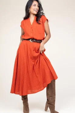 Outlet Stella Forest Cotton Mix Midi Skirt Ophelia | Rust... | | Little Soho