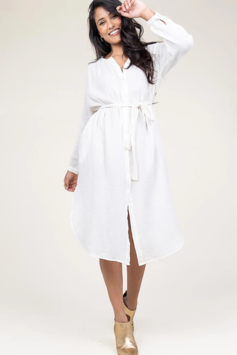 Cheap Louizon Cotton Mousseline Dress Nala | White... | | Little Soho
