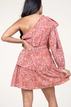 Sale Ibana Cotton One-Shoulder Dress Daffi | Pink... | | Little Soho