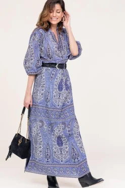 New Antik Batik Cotton Paisley Print Top Tajar | Blue... | | Little Soho