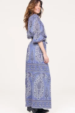 New Antik Batik Cotton Paisley Print Top Tajar | Blue... | | Little Soho
