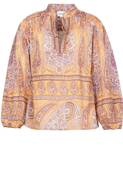 Sale Antik Batik Cotton Paisley Print Top Tajar | Orange... | | Little Soho