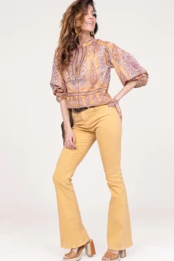 Sale Antik Batik Cotton Paisley Print Top Tajar | Orange... | | Little Soho