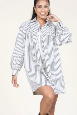 Online ba&sh Cotton Striped Dress Fadia | Natural... | | Little Soho