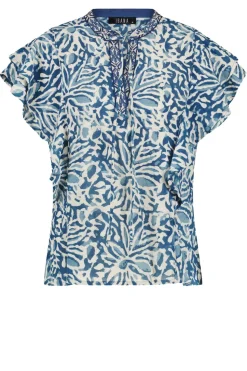 Discount Ibana Cotton Top With Print Tadine | Blue... | | Little Soho