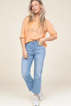 Shop Antik Batik Cotton Voile Blouse Anna | Orange... | | Little Soho