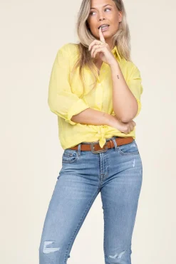 Discount Antik Batik Cotton Voile Blouse Anna | Yellow... | | Little Soho