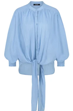 Flash Sale Ibana Cotton Wrap Blouse Tinca | Blue... | | Little Soho