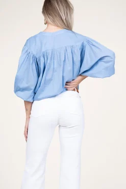 Flash Sale Ibana Cotton Wrap Blouse Tinca | Blue... | | Little Soho