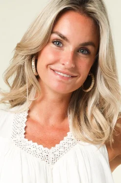 New Barong Barong Creoles Tric Trac Medium | Natural... | | Little Soho