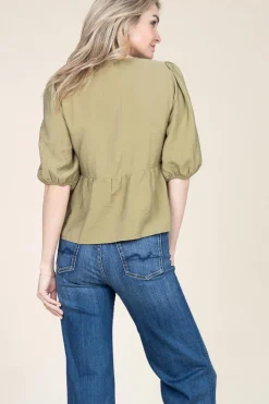 Outlet ba&sh Crepe Top Locky | Green... | | Little Soho
