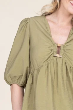 Outlet ba&sh Crepe Top Locky | Green... | | Little Soho