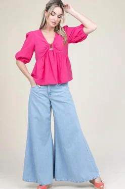 Best ba&sh Crepe Top Locky | Pink... | | Little Soho