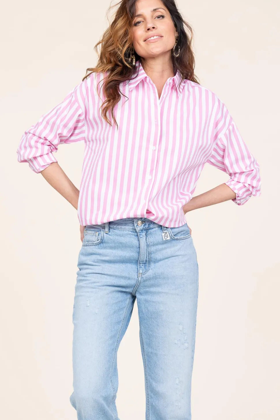 Discount CC Heart Crispy Cotton Blouse Harper | Pink... | | Little Soho