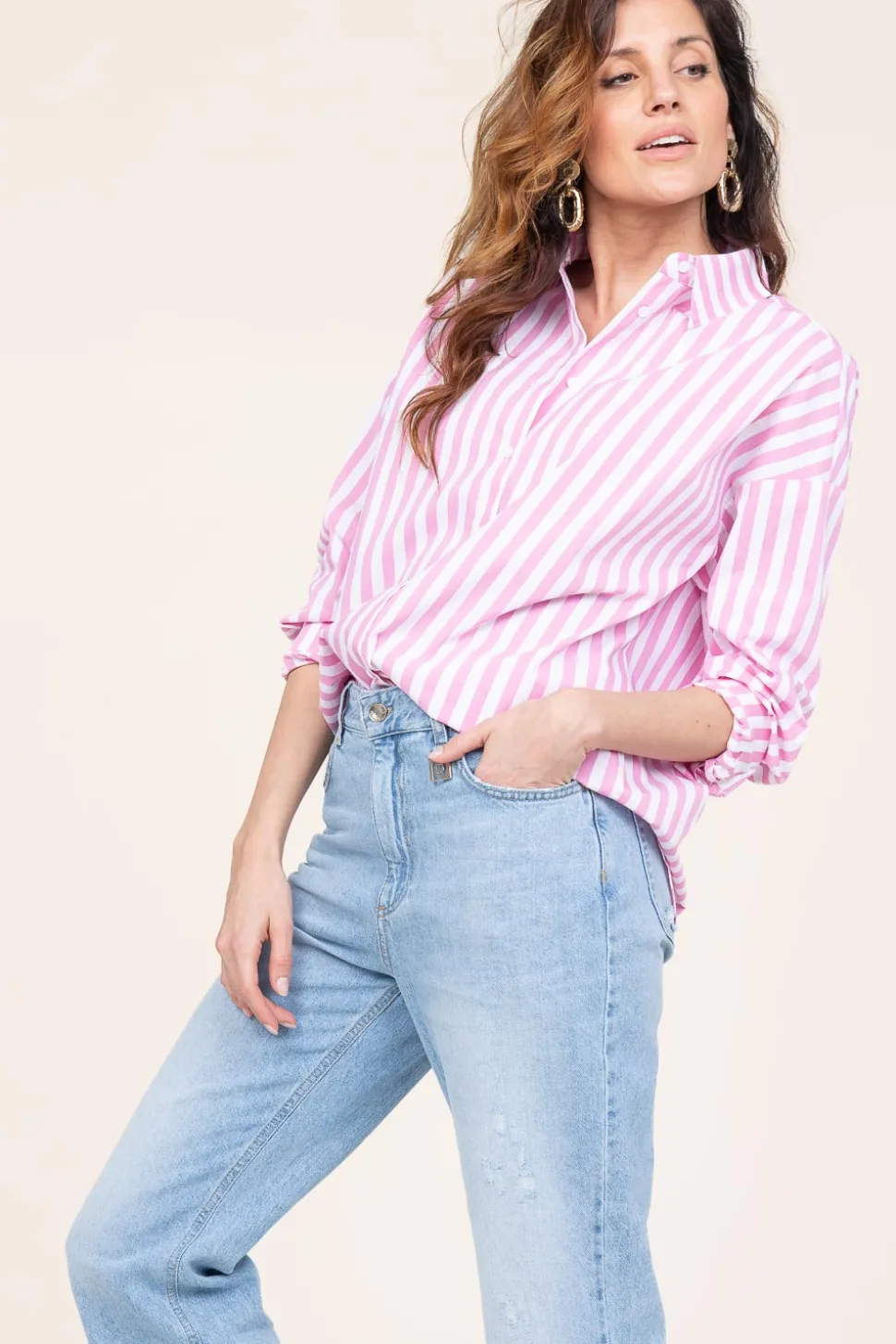 Discount CC Heart Crispy Cotton Blouse Harper | Pink... | | Little Soho