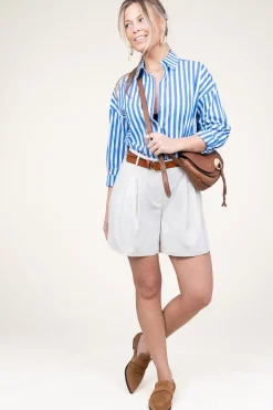 Store CC Heart Crispy Cotton Blouse Harper | Blue... | | Little Soho