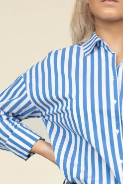 Store CC Heart Crispy Cotton Blouse Harper | Blue... | | Little Soho