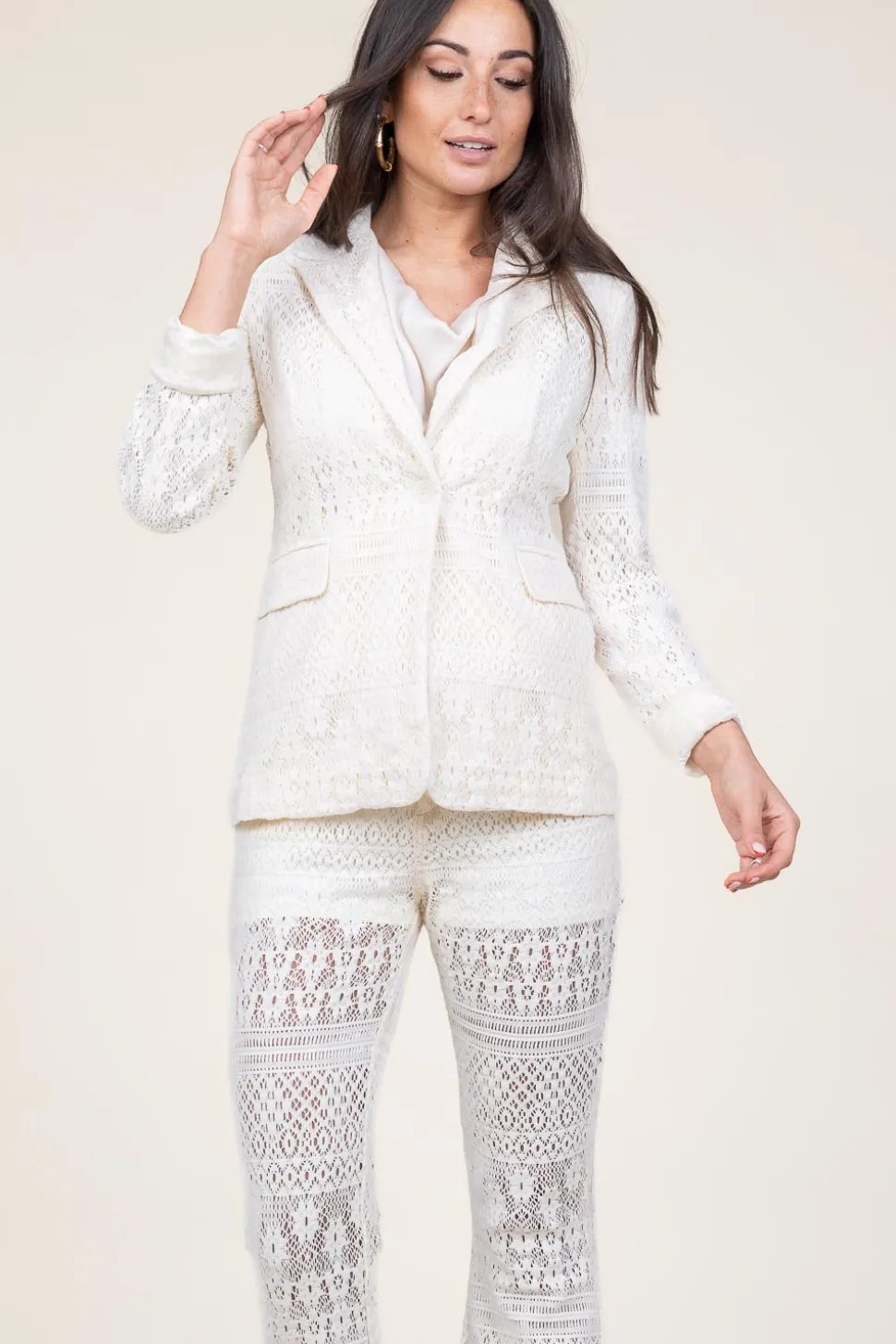 Online Liu Jo Crochet Blazer Bartolo | White... | | Little Soho