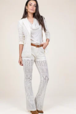New Liu Jo Crochet Flared Pants Bartolo | White... | | Little Soho