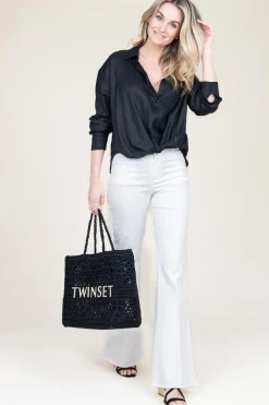 Fashion Twinset Crochet Shopper With Pouch Lois | Black... | | Little Soho