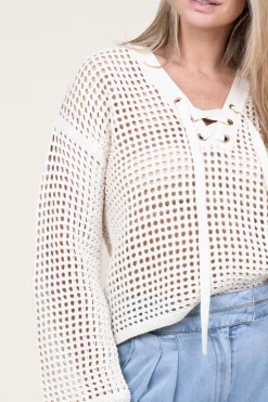 Discount Liu Jo Crochet Sweater Nubia | Natural... | | Little Soho