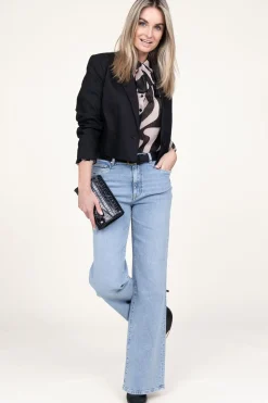 Hot Dante 6 Cropped Blazer In Linen Blend Acedia | Black... | | Little Soho