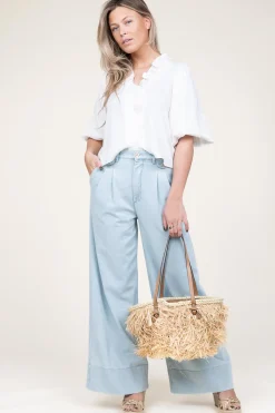 New Co'Couture Cropped Blouse With Puffed Sleeves Sueda | White... | | Little Soho