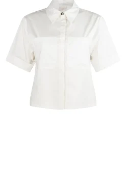 Hot Aaiko Cropped Boxy Blouse Jannike | Natural... | | Little Soho