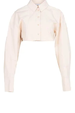 Outlet Patrizia Pepe Cropped Poplin Blouse Rosa | Natural... | | Little Soho