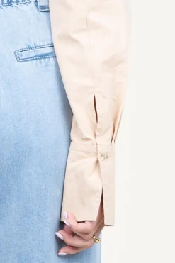 Outlet Patrizia Pepe Cropped Poplin Blouse Rosa | Natural... | | Little Soho