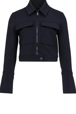 Outlet Patrizia Pepe Cropped Stretch Jacket Lucia | Black... | | Little Soho