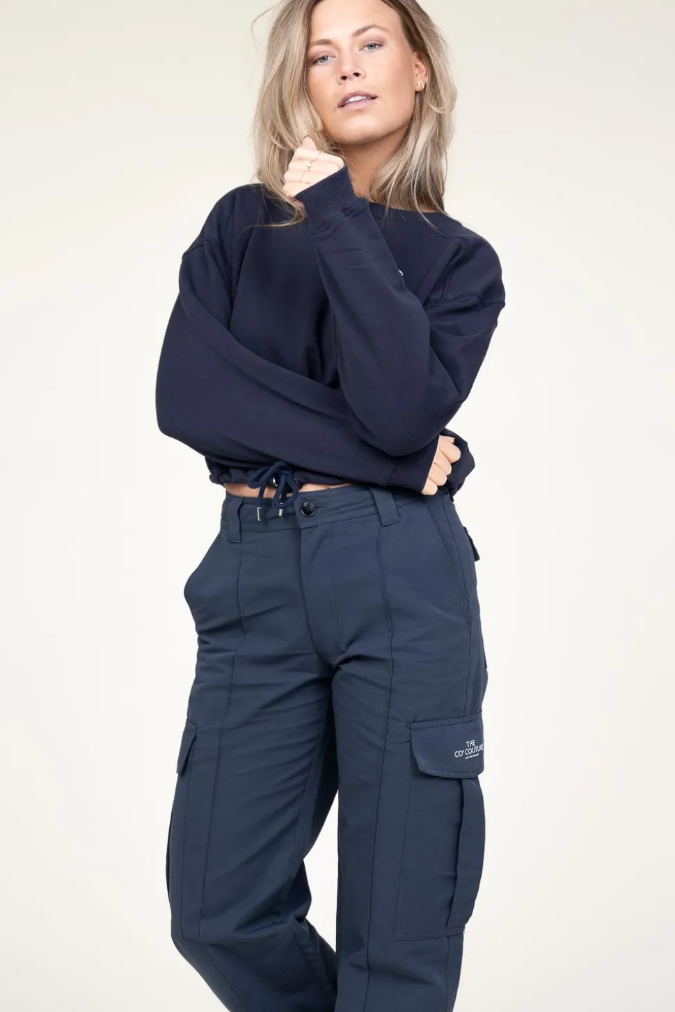 Cheap Co'Couture Cropped Sweater With Drawstring Clean | Blue... | | Little Soho