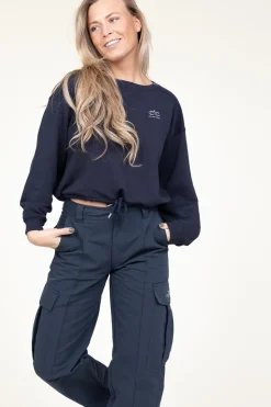 Cheap Co'Couture Cropped Sweater With Drawstring Clean | Blue... | | Little Soho