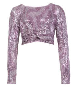 Fashion Liu Jo Cropped Top With Sequins Fully | Pink... | | Little Soho