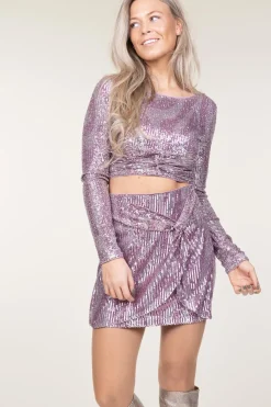 Fashion Liu Jo Cropped Top With Sequins Fully | Pink... | | Little Soho