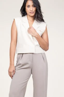 Cheap Copenhagen Muse Cropped Waistcoat Tailor | Natural... | | Little Soho