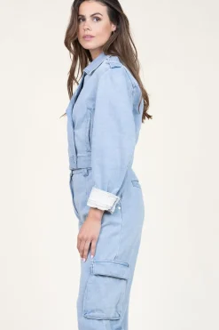 Discount IRO Denim Biker Jacket Omaj | Blue... | | Little Soho