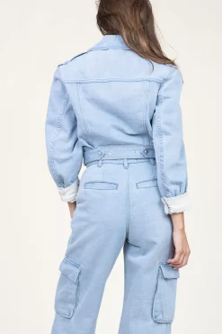 Discount IRO Denim Biker Jacket Omaj | Blue... | | Little Soho