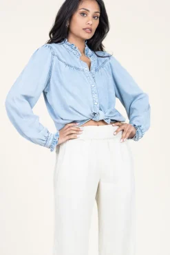 Best Suncoo Denim Blouse Lorena | Blue... | | Little Soho