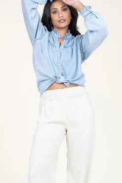 Best Suncoo Denim Blouse Lorena | Blue... | | Little Soho