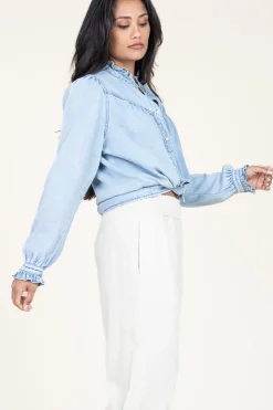 Best Suncoo Denim Blouse Lorena | Blue... | | Little Soho