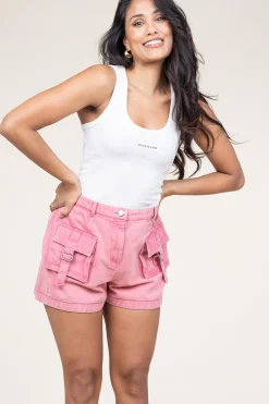 Hot Ibana Denim Cargo Short Samari | Pink... | | Little Soho