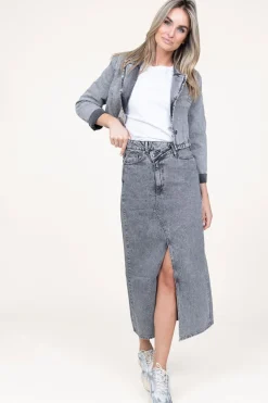 Fashion Co'Couture Denim Cropped Jacket Vika | Grijs... | | Little Soho