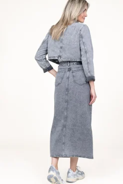 Fashion Co'Couture Denim Cropped Jacket Vika | Grijs... | | Little Soho