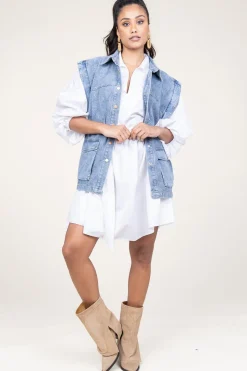 Discount Aaiko Denim Jacket/Waistcoat Julina | Blue... | | Little Soho