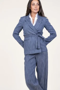 Fashion Liu Jo Denim Look Wrap Blazer Fancy | Blue... | | Little Soho