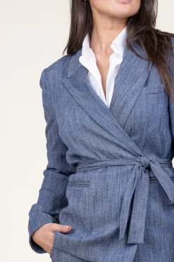 Fashion Liu Jo Denim Look Wrap Blazer Fancy | Blue... | | Little Soho