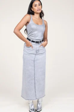 Outlet Lollys Laundry Denim Maxi Skirt Tmery | Grey... | | Little Soho